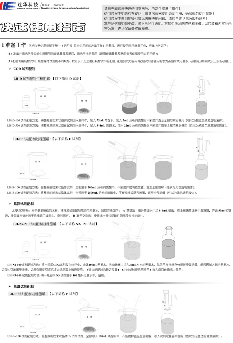 連華科技COD、氨氮、總磷、濁度等多參數水質分析儀5B-3B型(V8)快速入門手冊